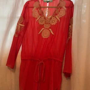 Karlie shear embroidered blouse